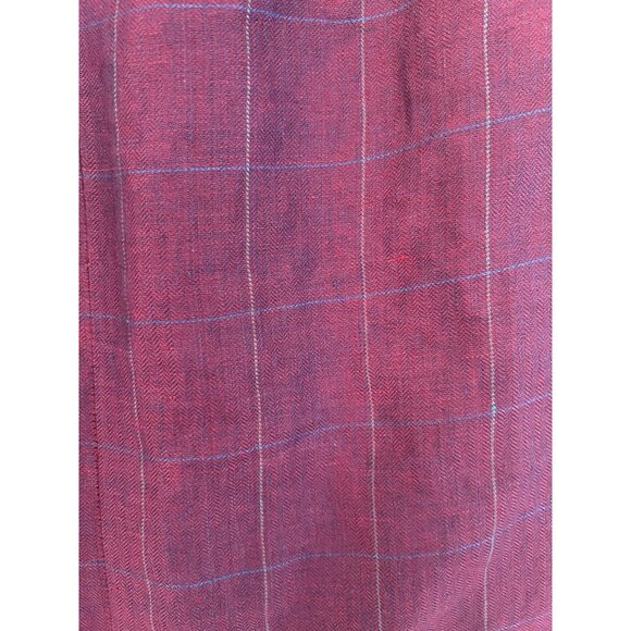 Vintage 90's Linda Allard Ellen Tracy Purple Linen Pencil Skirt 2 Petite Mini - Picture 3 of 8